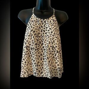 11 Honore women’s Vienna Halter top animal print sleeveless crop top NWT…